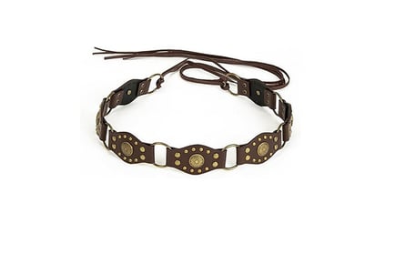 Women's Y2K Western Style PU Leather Belt - Coffee or Black