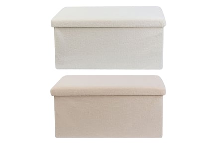 Teddy Boucle Ottoman Storage Box in 2 Options & 2 Colours