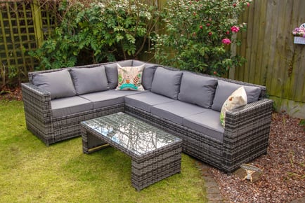 Vancouver Grey Rattan Sofa Set with Rain Cover - 3 Options