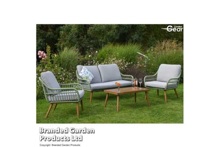 4 Seater Aluminium Garden Set Sage Green