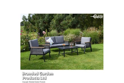 4 Seater Aluminium Lounge Set Grey