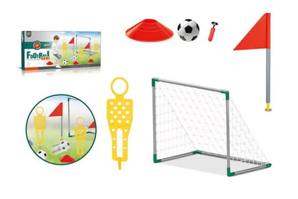 Kids' Mini Football Goal Post Net Set With Pump - 3 Sizes