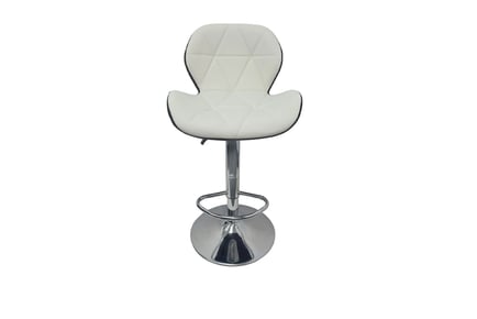 Modern Adjustable Swivel Bar Stool - Chrome and PU Leather in 4 Colours