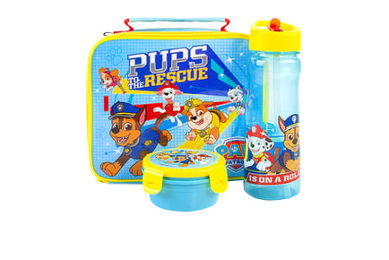 PAW Patrol 3 Piece Lunch Bag, Bottle & Snackpot Set