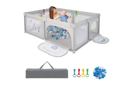 XXL Portable Indoor Baby Playpen with 50 Balls!