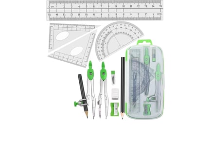 Geometry Protractor and Starter Compass Set for School Maths in 6 Colours