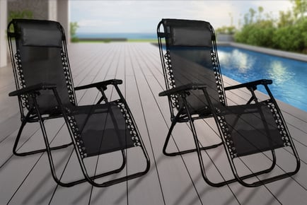 Set of Zero Gravity Reclining Sun Loungers