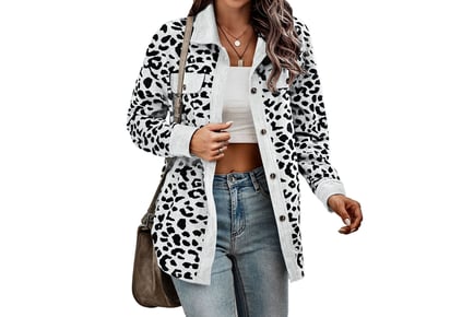 Women's Leopard Print Boyfriend Style Shacket in 6 Sizes & 7 Colours