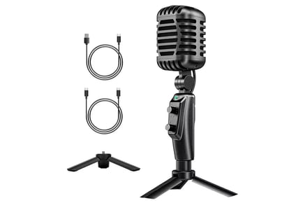 USB Professional Retro Studio Mic for Gaming & Streaming