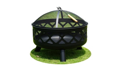 24” Round Charcoal Burner Fire Pit Bowl for Garden & Camping