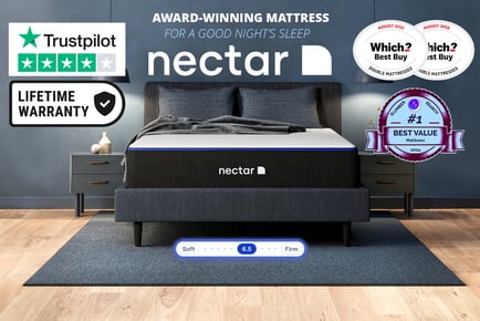 Nectar Premium Memory Foam Mattress w/ Lifetime Warranty- 5 Sizes