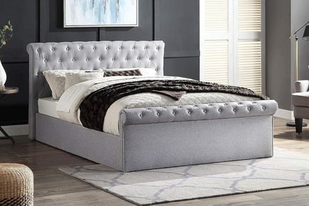 Grey Winfield Ottoman Bed with Optional Mattress in 5 Sizes