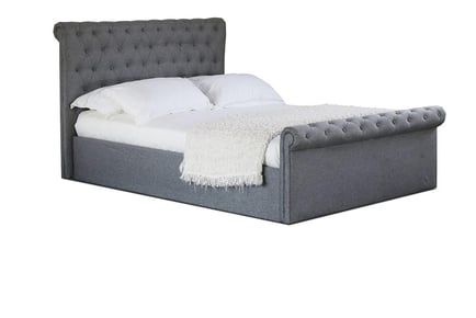 Grey Winfield Ottoman Bed with Optional Mattress in 5 Sizes