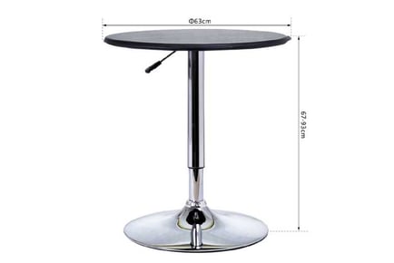 Chrome Steel Round Bar Table Black