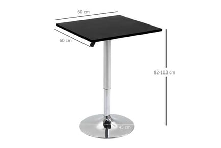 Modern Adjustable Bar Table Square Top