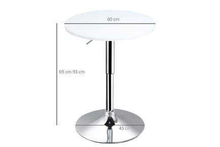 Bar Table 60cm Bistro Swivel Top White