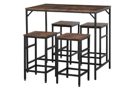 MDF Industrial 5-Piece Dining Set