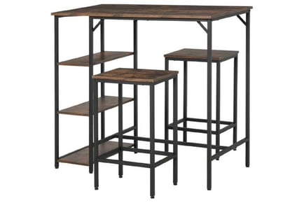 Bar Height Table Set with 2 Stools