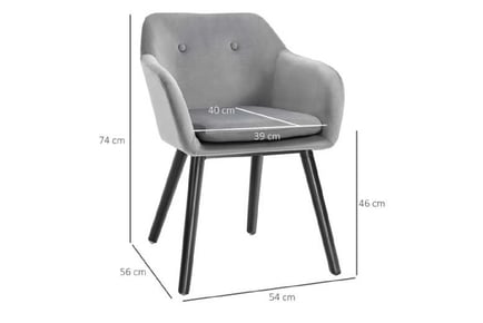 Modern Velvet-Touch Chairs,Set of 2 Grey