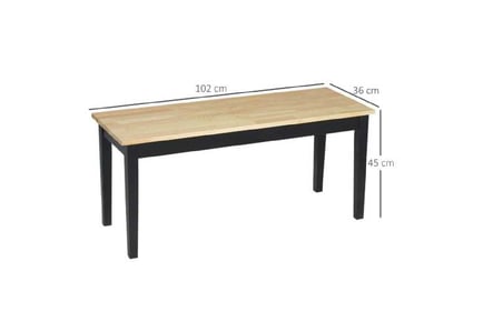 102 cm Wood Dining Bench Natural Effect