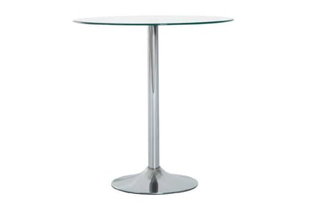 Round Dining Table Glass Top Steel Base