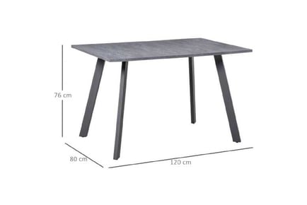 Rectangular Dining Table Metal Legs Grey