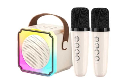 Mini Karaoke Machine with 2 Microphones