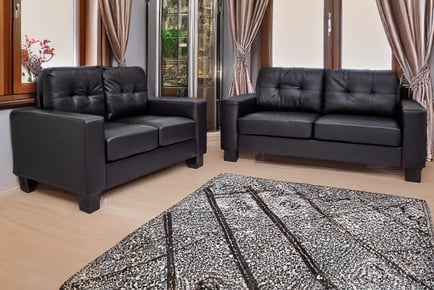 Jerry Black Leather Sofa Range - 3 Options