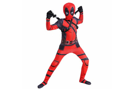 Kids' Deadpool Inspired Costume - Sword & Backpack Option - 5 Sizes