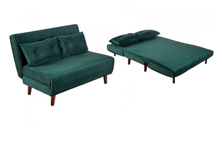 Morella Velvet Upholstered Double Sofa Bed in 3 Colours