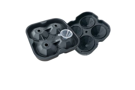 2 Reusable Silicone Ice Mould Trays - 4 Designs & 3 Colours