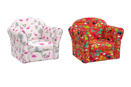 Kid's Flamingo Printed Mini Sofa Chair - 2 Colours