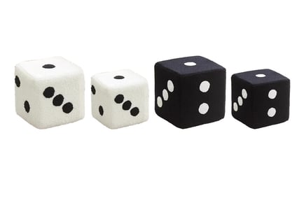 Scandinavian Dice Design Plush Wooden Stool - 4 Options