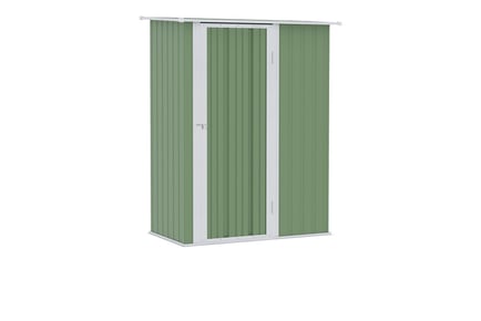 Light Green Lockable Garden Storage Shed with Sloped Roof