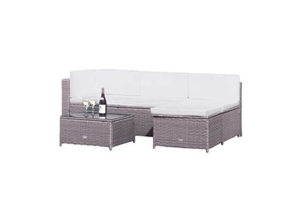 Rattan Sofa Set Grey