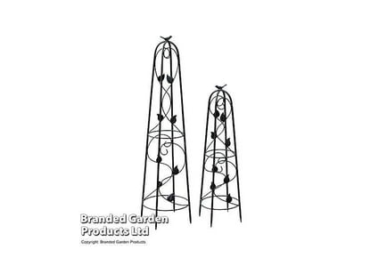 Metal Ornamental Obelisks x2