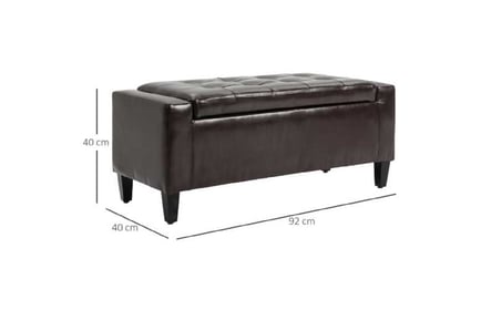 PU Leather Storage Ottoman Bench