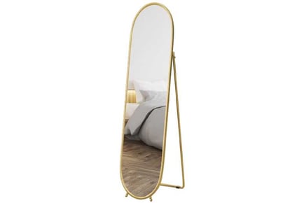 Oval Full Length Mirror w/ Support Frame