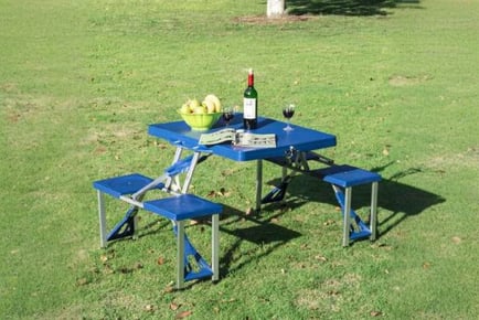 4-Seater Portable Picnic Table w/ Seats