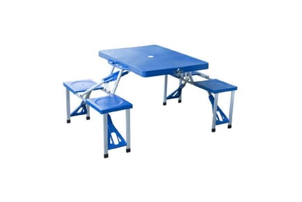 4-Seater Portable Picnic Table w/ Seats