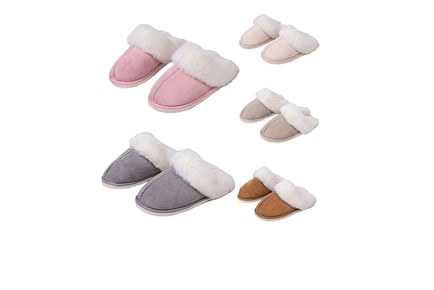 Women Warm Indoor Ugg Inspired Slippers - 4 Sizes, 5 Colours