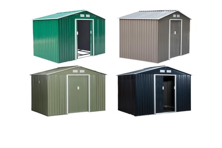 9ft x 6ft Outdoor Garden Metal Storage Shed - 4 Colours