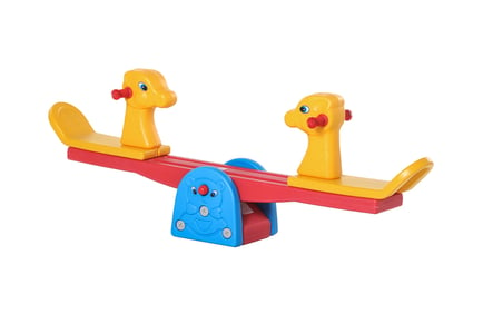 Kids' 360° Rotating Seesaw with 2 Seats & Non-Slip Handles