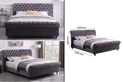 Velvet Grey Double Bed