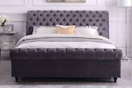 Velvet Grey Double Bed