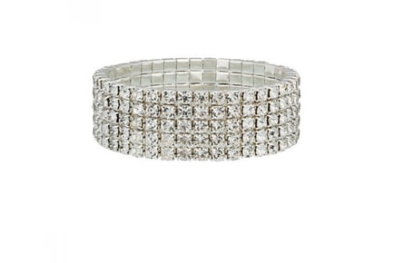 Five-Row Stretch Fit Cubic Zirconia Tennis Bracelet!