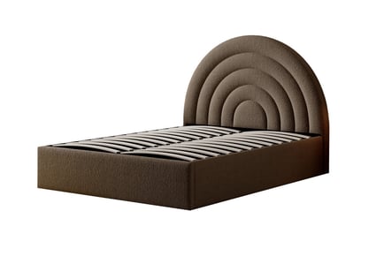 Boucle Crescent Ottoman Storage Bed Frame - 2 Sizes & 3 Colours