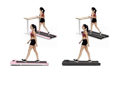 2-in-1 Electric Space-Saving Treadmill with LED Display - Optional Handrail!