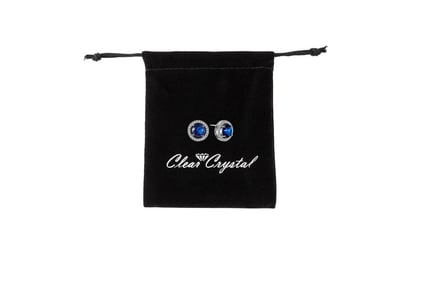 Lab-Created Rhodium-Plated Blue Sapphire Earrings!