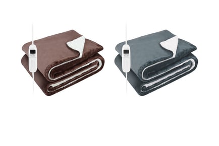 Ultra Soft Electric Heated Sherpa Fleece Blanket - 2 Colours